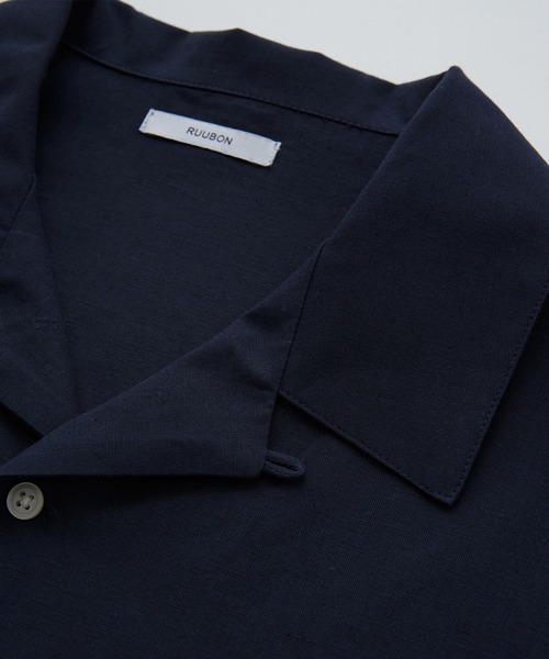 RUUBON（ルーボン）の「【RUUBON】linen open collar shirt / リネン オープンカラーシャツ（シャツ/ブラウス・メンズ・ネイビー/カーキ/ナチュラル/ブラウン/ベージュ・S/M/L）」の20枚目の写真