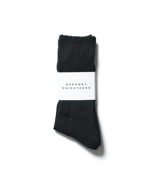 SOPHNET.(ソフネット)の「CHICSTOCKS MIDDLE RIBBED SOCKS(ソックス/靴下・メンズ・ブラック/ホワイト・MEDIUM/LARGE)」の1枚目の写真