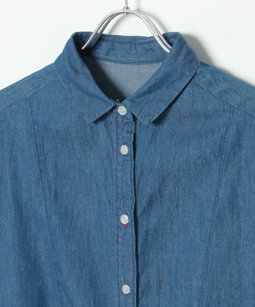 LBC（エルビーシー）の「LBC デニム切り替えシャツワンピース（シャツワンピース・レディース・ネイビー/ブラック・M）」の9枚目の写真