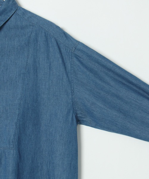 LBC（エルビーシー）の「LBC デニム切り替えシャツワンピース（シャツワンピース・レディース・ネイビー/ブラック・M）」の3枚目の写真