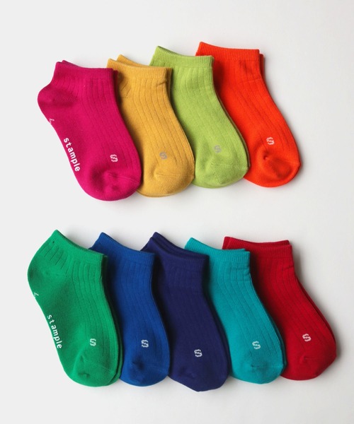 stample（スタンプル）の「アクセントカラーアンクルソックス　1P（ソックス/靴下・キッズ・パープル/ピンク/ライム/ブルー/エメラルド/グリーン/レッド/オレンジ/マスタード・S/M/LL/L）」の14枚目の写真