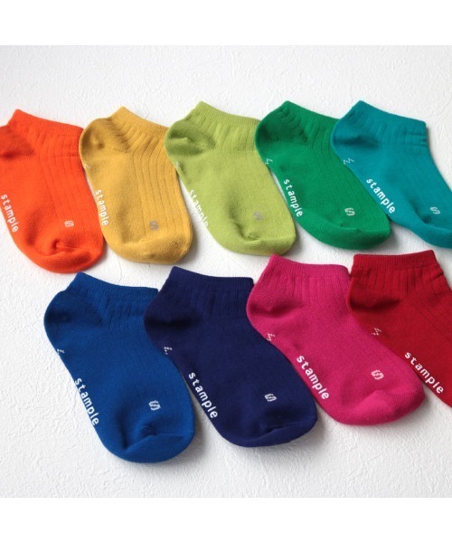 stample（スタンプル）の「アクセントカラーアンクルソックス　1P（ソックス/靴下・キッズ・パープル/ピンク/ライム/ブルー/エメラルド/グリーン/レッド/オレンジ/マスタード・S/M/LL/L）」の12枚目の写真