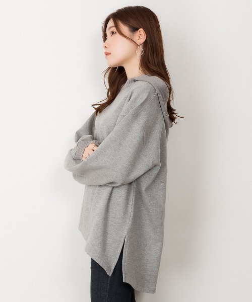 atONE(アットワン)の「atONE ニットドッキング裏起毛パーカー(パーカー・レディース・杢グレー/ブラック/ライトベージュ/ライトカーキ・M-L/4L~5L/LL~3L)」の20枚目の写真