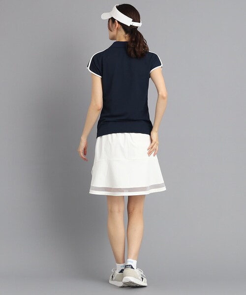 adabat（アダバット）の「◆【日本製】ショルダーラインデザイン ハーフジップポロシャツ（ポロシャツ・レディース・ダークネイビー/ホワイト・42/36/40/38）」の8枚目の写真