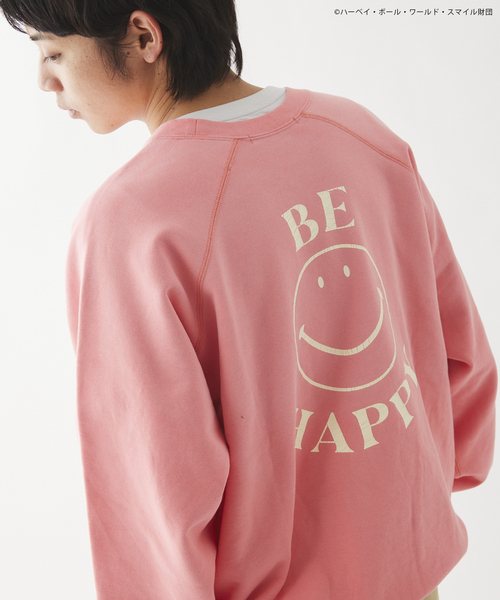 JOURNAL STANDARD relume（ジャーナルスタンダード　レリューム）の「CALIFORNIA スマイリーフェイス クルーネックスウェット（スウェット・メンズ・ブラック/ネイビー/ピンク・MEDIUM/LARGE）」の3枚目の写真