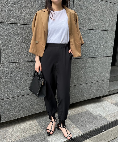 RANAN（ラナン）の「[速乾/接触冷感/UVカット/防シワ]裾スリットジョガーパンツ（その他パンツ・レディース・サンドグレー/ブラック/ネイビー/チャコール/カーキ/ピンク・LL/M/S/L）」の9枚目の写真