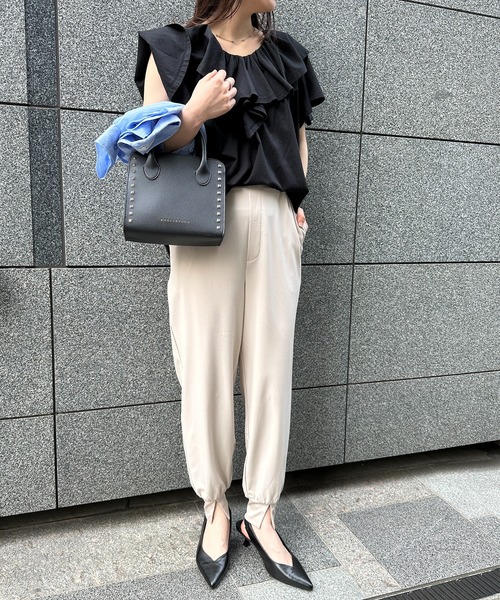 RANAN（ラナン）の「[速乾/接触冷感/UVカット/防シワ]裾スリットジョガーパンツ（その他パンツ・レディース・サンドグレー/ブラック/ネイビー/チャコール/カーキ/ピンク・LL/M/S/L）」の17枚目の写真