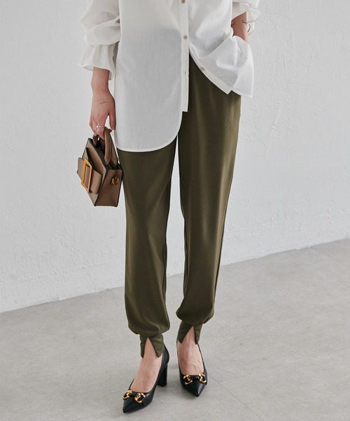 RANAN（ラナン）の「[速乾/接触冷感/UVカット/防シワ]裾スリットジョガーパンツ（その他パンツ・レディース・サンドグレー/ブラック/ネイビー/チャコール/カーキ/ピンク・LL/M/S/L）」の21枚目の写真