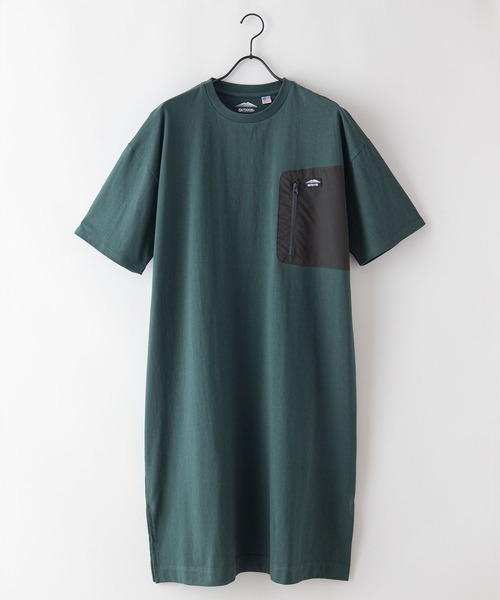 OUTDOOR PRODUCTS APPAREL(アウトドアプロダクツアパレル)の「USAコットン100% ポケット付きBIGワンピース(ワンピース・レディース・ベージュ/ダークグリーン/ブラック・FREE)」の3枚目の写真