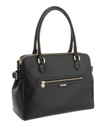 美品 マリークワント A4収納可 フロントファスナー横型 トート ブラック MARY QUANT（マリークワント）の「フロントファスナー横型 トート