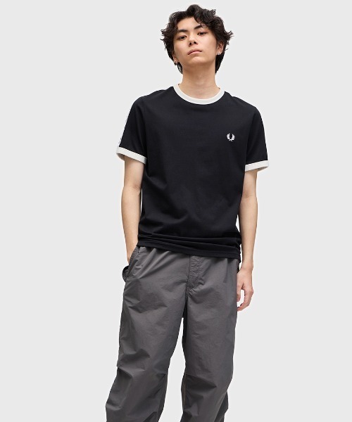FRED PERRY/フレッドペリー　トラックテープデザイン リンガーTシャツ 楽天市場】【 FRED PERRY フレッドペリー 】 Taped Ringer T