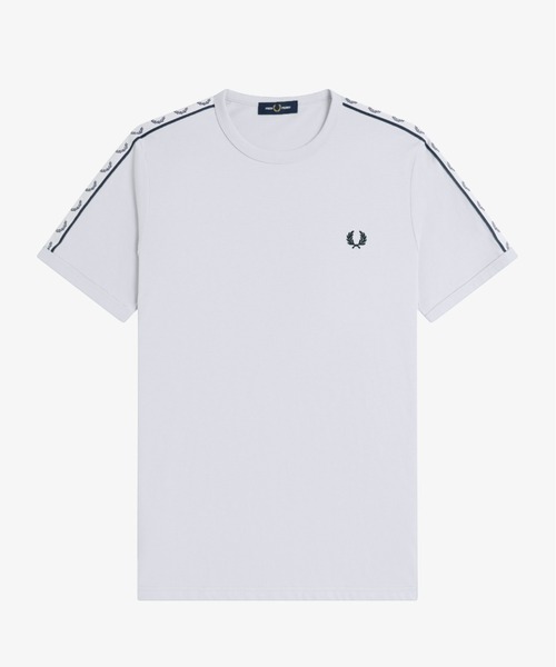 FRED PERRY(フレッドペリー)の「Taped Ringer T-Shirt/テープリンガーTシャツ(Tシャツ/カットソー・メンズ・ブラック/ネイビー/ホワイト/グレー/ライトブルー・L/M/S)」の8枚目の写真