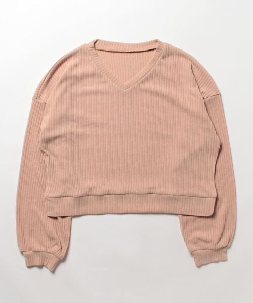 Coo+i(クーイ)の「ショート丈薄手Vネックニット(ニット/セーター・レディース・ピンク/チャコールグレー/ブラック/アイボリー/モカ・FREE)」の20枚目の写真