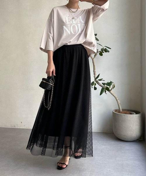 DouDou（ドゥドゥ）の「袖スリットロゴTEE（Tシャツ/カットソー・レディース・ベージュ/ピンク/オフホワイト/ライトグリーン・FREE）」の15枚目の写真