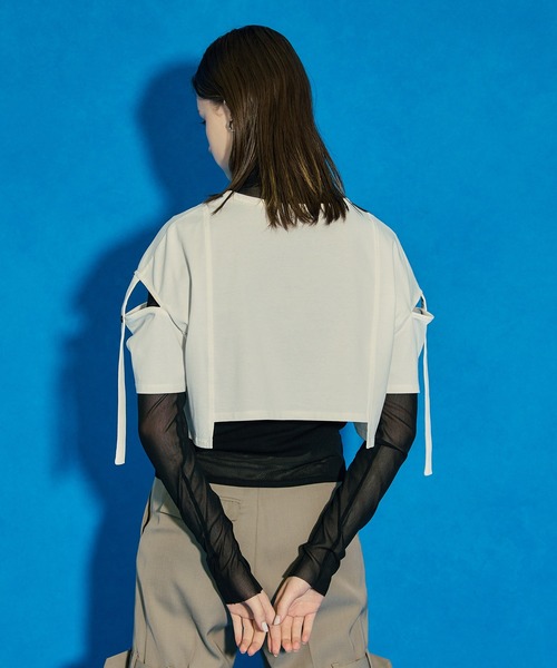 UNITED TOKYO（ユナイテッドトウキョウ）の「レイヤード2wayシアーカットソー（Tシャツ/カットソー・レディース・オフホワイト/ブラック/インディゴブルー・FREE）」の10枚目の写真