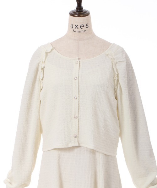 axes femme（アクシーズファム）の「カットカーディガン×ワンピースセットアップ（ワンピース・レディース・ブルーグリーン/クリーム/ブラック・FREE）」の17枚目の写真