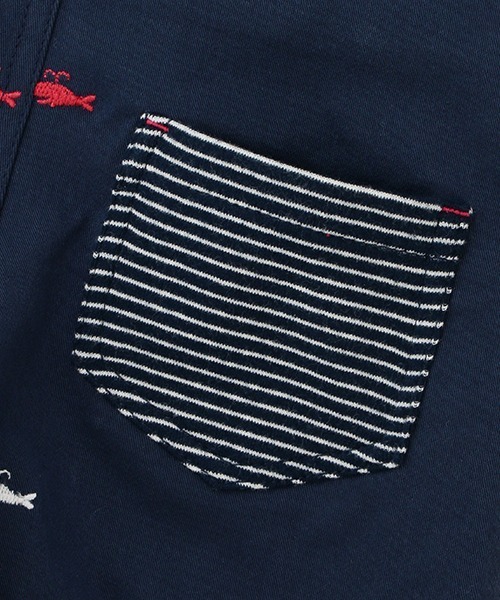 sense of wonder（センスオブワンダー）の「クジラ刺しゅうサロペットパンツ（サロペット/オーバーオール・キッズ・ベージュ/ネイビー・70-80cm/80-90cm）」の5枚目の写真