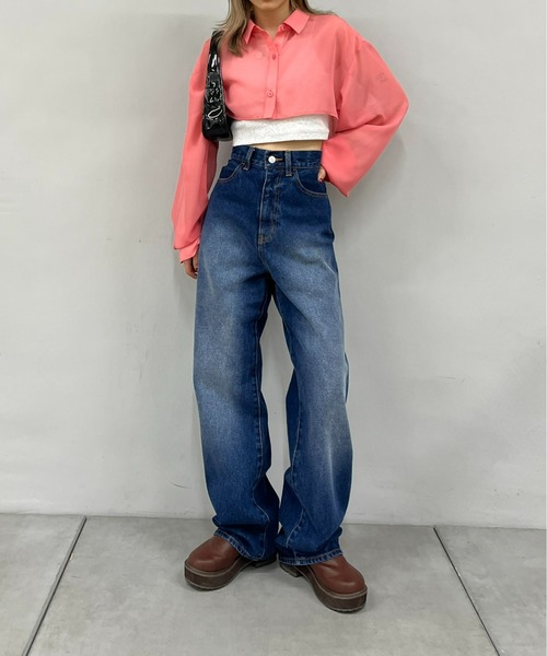 WHO'S WHO gallery（フーズフーギャラリー）の「シアーシャツ（シャツ/ブラウス・レディース・ホワイト/ブラック/ブラック系その他/ホワイト系その他/ピンク系その他/オレンジ系その他/ピンク/グリーン/オレンジ/グリーン系その他・SMALL/FREE）」の22枚目の写真