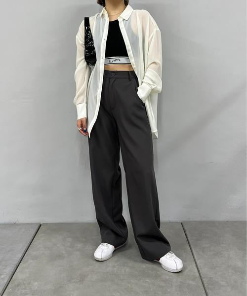 WHO'S WHO gallery（フーズフーギャラリー）の「シアーシャツ（シャツ/ブラウス・レディース・ホワイト/ブラック/ブラック系その他/ホワイト系その他/ピンク系その他/オレンジ系その他/ピンク/グリーン/オレンジ/グリーン系その他・SMALL/FREE）」の21枚目の写真