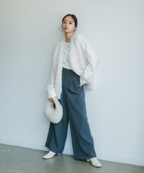 VANNIE U（ヴァニーユー）の「プードルファーベスト（ベスト・レディース・ベージュ/アイボリー・FREE）」の13枚目の写真