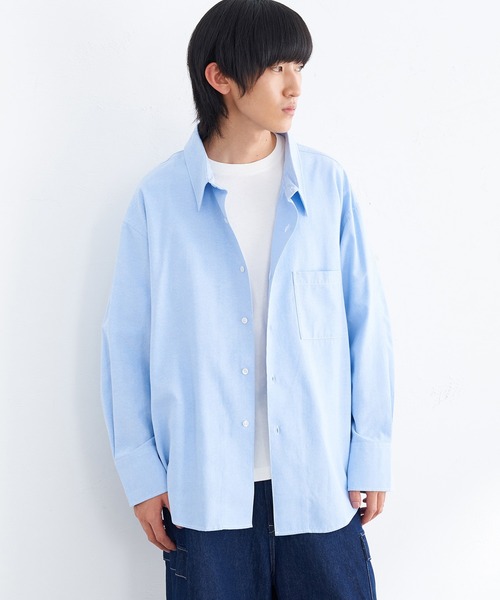 EDWIN（エドウィン）の「EDWIN エドウィン STEPMARK オーバーサイズ ビッグシルエット ルーズシャツ 長袖（シャツ/ブラウス・メンズ・ネイビー/ブルー/オレンジ/グリーン/ストライプ・LARGE/SMALL/MEDIUM）」の8枚目の写真