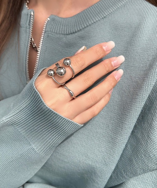 apres jour mignon(アプレジュールミニョン)の「【apresjour mignon×ARIAZ】デザインリングセット(リング・レディース・ゴールド/シルバー・ONESIZE)」の1枚目の写真