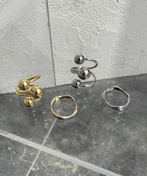apres jour mignon(アプレジュールミニョン)の「【apresjour mignon×ARIAZ】デザインリングセット(リング・レディース・ゴールド/シルバー・ONESIZE)」の4枚目の写真