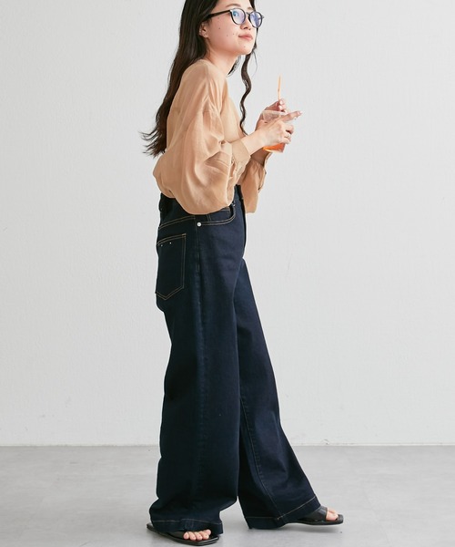 CIAOPANIC TYPY（チャオパニックティピー）の「シアーバンドカラーシャツ（シャツ/ブラウス・レディース・グリーン/ブラウン/ピンク/ホワイト/ブラック・ONE SIZE）」の21枚目の写真