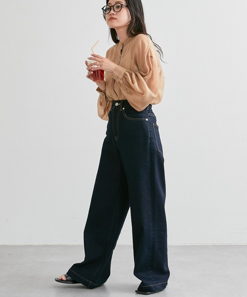 CIAOPANIC TYPY（チャオパニックティピー）の「シアーバンドカラーシャツ（シャツ/ブラウス・レディース・グリーン/ブラウン/ピンク/ホワイト/ブラック・ONE SIZE）」の22枚目の写真