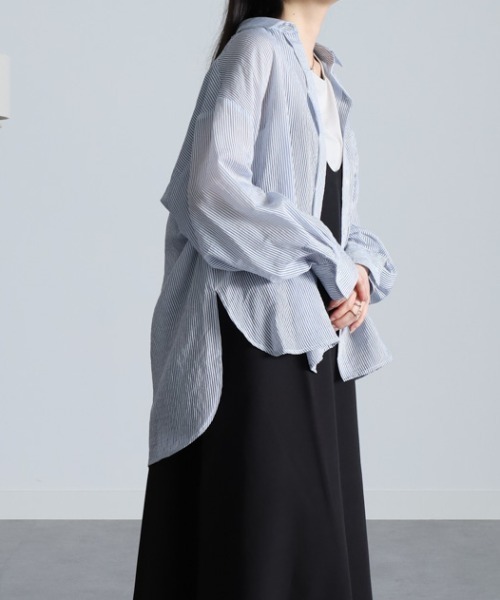 RANAN(ラナン)の「シアーストライプシャツ(シャツ/ブラウス・レディース・ピンク/グリーン/ブルー/イエロー・LL/L/M)」の13枚目の写真