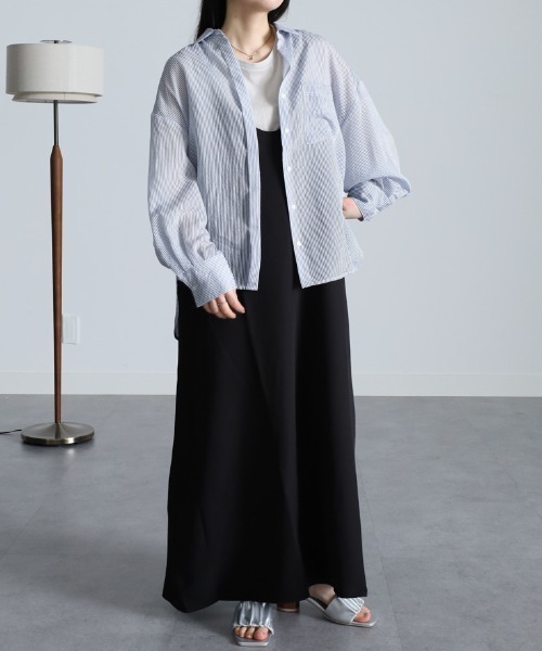RANAN(ラナン)の「シアーストライプシャツ(シャツ/ブラウス・レディース・ピンク/グリーン/ブルー/イエロー・LL/L/M)」の17枚目の写真
