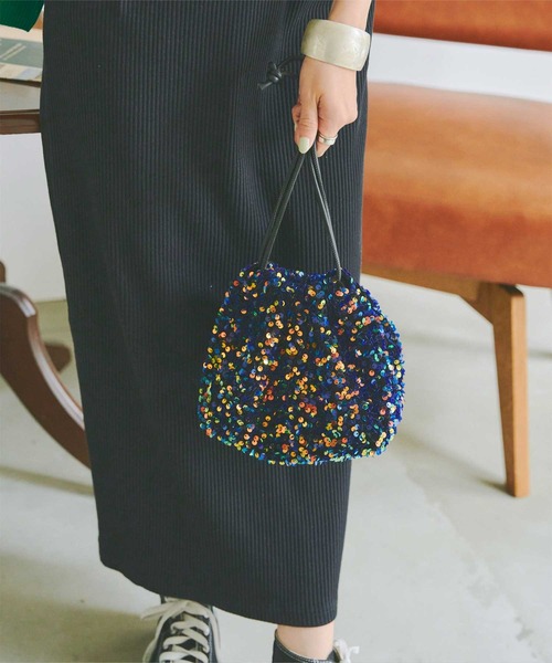 titivate（ティティベイト）の「ｽﾊﾟﾝｺｰﾙﾐﾆﾊﾞｯｸﾞ（ショルダーバッグ・レディース・シルバー/マルチ/ブラック・FREE）」の3枚目の写真