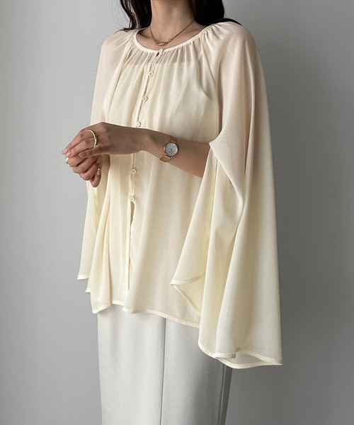 Louere（ルエレ）の「シアーフレアスリットスリーブブラウス（シャツ