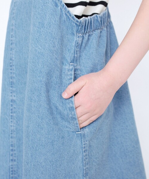 BRANSHES(ブランシェス)の「デニムジャンパースカート(ジャンパースカート・キッズ・ブルー/ネイビー・90/100/130/150/120/110/140)」の7枚目の写真