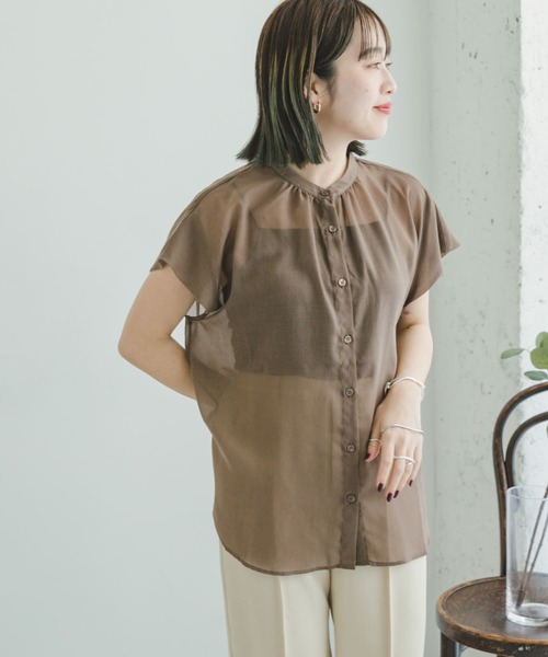 ITEMS URBANRESEARCH（アイテムズ アーバンリサーチ）の「ボイルライクフレンチブラウス（Tシャツ/カットソー・レディース・ホワイト/ブラック/モカ・FREE）」の4枚目の写真