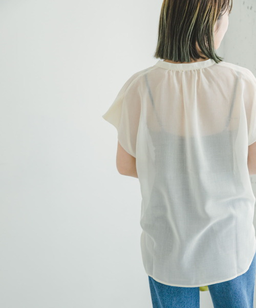 ITEMS URBANRESEARCH（アイテムズ アーバンリサーチ）の「ボイルライクフレンチブラウス（Tシャツ/カットソー・レディース・ホワイト/ブラック/モカ・FREE）」の11枚目の写真