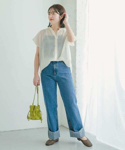 ITEMS URBANRESEARCH（アイテムズ アーバンリサーチ）の「ボイルライクフレンチブラウス（Tシャツ/カットソー・レディース・ホワイト/ブラック/モカ・FREE）」の13枚目の写真