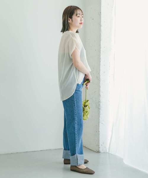 ITEMS URBANRESEARCH（アイテムズ アーバンリサーチ）の「ボイルライクフレンチブラウス（Tシャツ/カットソー・レディース・ホワイト/ブラック/モカ・FREE）」の14枚目の写真