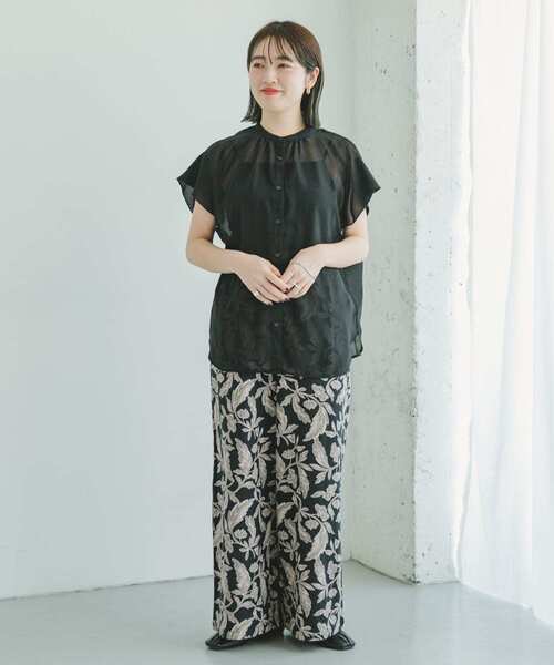 ITEMS URBANRESEARCH（アイテムズ アーバンリサーチ）の「ボイルライクフレンチブラウス（Tシャツ/カットソー・レディース・ホワイト/ブラック/モカ・FREE）」の16枚目の写真