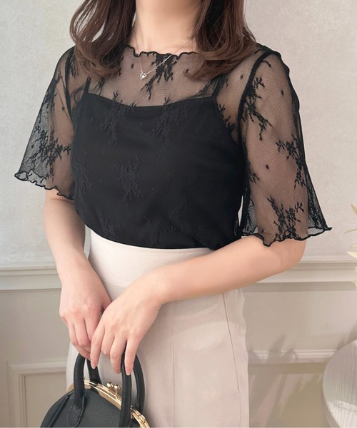 apres jour(アプレジュール)の「カップ付きキャミ+レースプルオーバー【ZOZOTOWN限定アイテム】(Tシャツ/カットソー・レディース・アイボリー/オフホワイト/ブラック・フリー/X-LARGE)」の22枚目の写真
