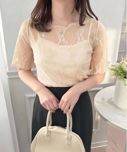 apres jour(アプレジュール)の「カップ付きキャミ+レースプルオーバー【ZOZOTOWN限定アイテム】(Tシャツ/カットソー・レディース・アイボリー/オフホワイト/ブラック・フリー/X-LARGE)」の21枚目の写真