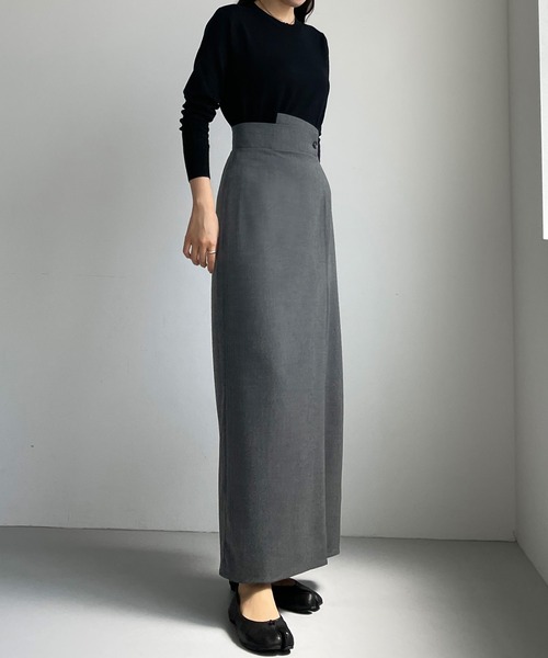 Louere(ルエレ)の「薄手ヘリンボーンタイトラップ風スカート(スカート・レディース・ブラック系その他2/ブラック系その他/チャコール/ブラウン/ベージュ・SMALL/MEDIUM/X-LARGE/LARGE)」の10枚目の写真