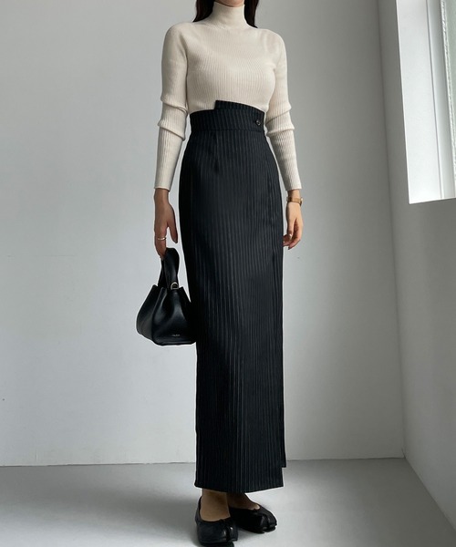 Louere(ルエレ)の「薄手ヘリンボーンタイトラップ風スカート(スカート・レディース・ブラック系その他2/ブラック系その他/チャコール/ブラウン/ベージュ・SMALL/MEDIUM/X-LARGE/LARGE)」の16枚目の写真