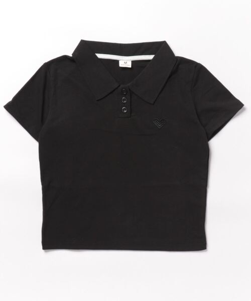 meJane（ミージェーン）の「ハート刺繍クロップド丈 半そでちびポロシャツ（ポロシャツ・レディース・チェリーレッド/ホワイト/ブラック/グレー・FREE）」の16枚目の写真