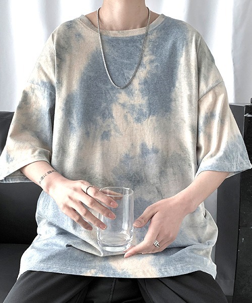 SEN TOKYO（セントーキョー）の「目を惹く鮮やかさ。タイダイ染め オーバサイズTシャツ（Tシャツ/カットソー・メンズ・レッド/ネイビー・M/L/XL）」の12枚目の写真
