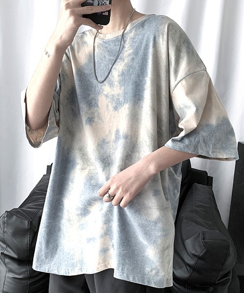 SEN TOKYO（セントーキョー）の「目を惹く鮮やかさ。タイダイ染め オーバサイズTシャツ（Tシャツ/カットソー・メンズ・レッド/ネイビー・M/L/XL）」の13枚目の写真