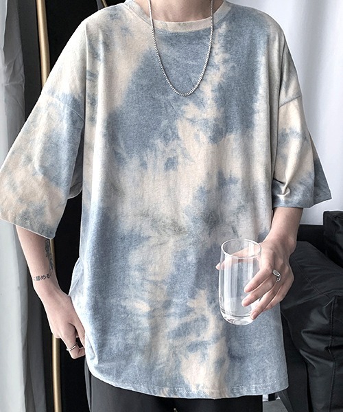 SEN TOKYO（セントーキョー）の「目を惹く鮮やかさ。タイダイ染め オーバサイズTシャツ（Tシャツ/カットソー・メンズ・レッド/ネイビー・M/L/XL）」の6枚目の写真