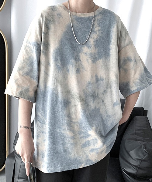 SEN TOKYO（セントーキョー）の「目を惹く鮮やかさ。タイダイ染め オーバサイズTシャツ（Tシャツ/カットソー・メンズ・レッド/ネイビー・M/L/XL）」の8枚目の写真