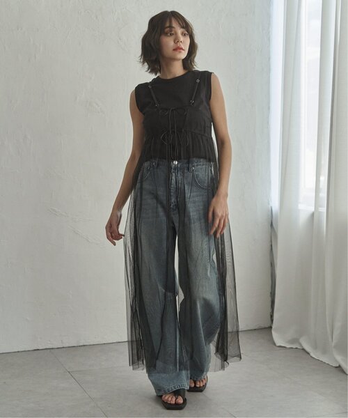 notch.(ノッチ)の「チュールレースキャミワンピース(ワンピース・レディース・ブラック/オフホワイト/チャコールグレー・M)」の6枚目の写真