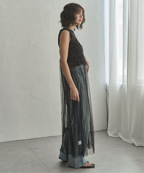 notch.(ノッチ)の「チュールレースキャミワンピース(ワンピース・レディース・ブラック/オフホワイト/チャコールグレー・M)」の8枚目の写真